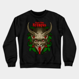 Gruss vom Krampus by Chad Savage Crewneck Sweatshirt